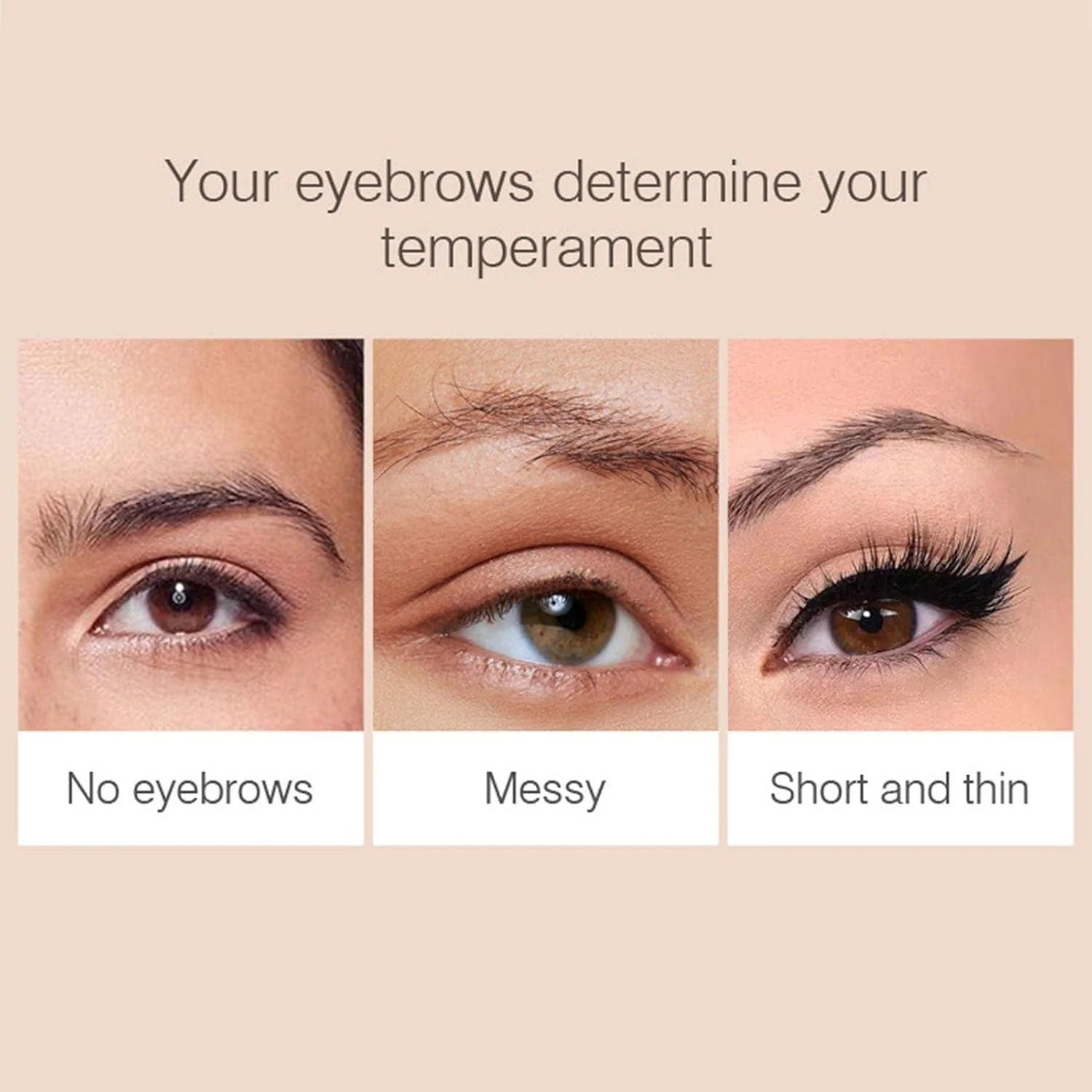Examples of sparse, messy, short and thin eyebrow concerns