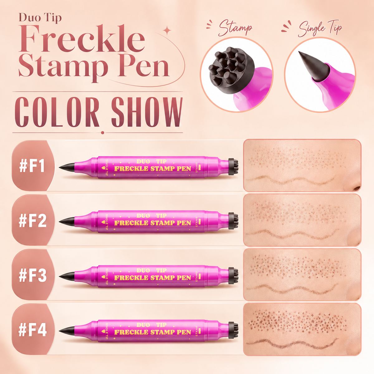 3 in 1 Waterproof Faux Freckle Stamp & Fine Tip Pen