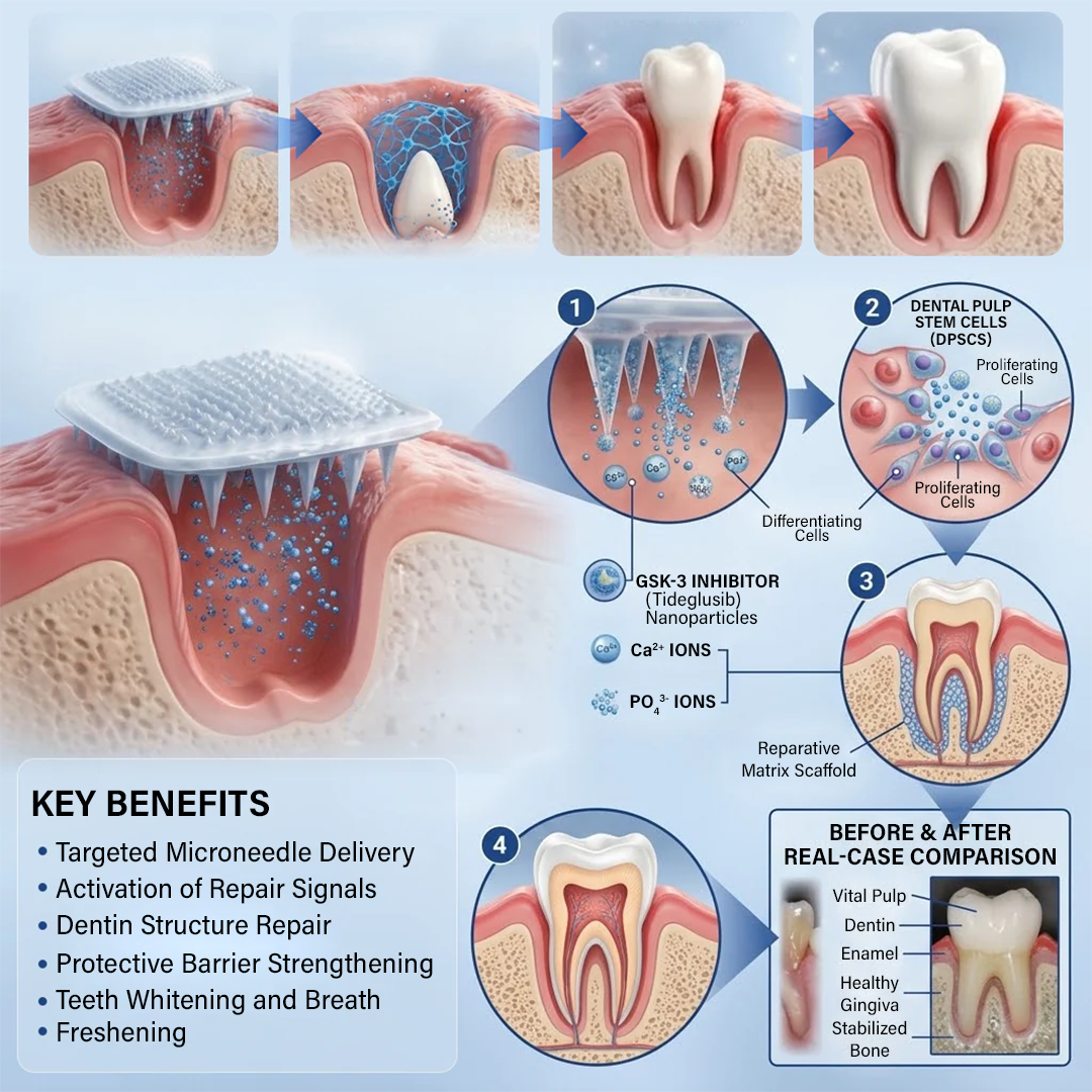 Tooth & Gum Care Fast-Dissolving Microneedle Patch✨ (𝟓-𝐢𝐧-𝟏 💎 𝐑𝐞𝐛𝐮𝐢𝐥𝐝 𝐄𝐧𝐚𝐦𝐞𝐥 & 𝐃𝐞𝐧𝐭𝐢𝐧 • 𝐒𝐭𝐫𝐞𝐧𝐠𝐭𝐡𝐞𝐧 𝐆𝐮𝐦𝐬 • 𝐄𝐫𝐚𝐝𝐢𝐜𝐚𝐭𝐞 𝐓𝐚𝐫𝐭𝐚𝐫 & 𝐎𝐝𝐨𝐫 • 𝐖𝐡𝐢𝐭𝐞𝐧𝐢𝐧𝐠 • 𝐒𝐭𝐨𝐩 𝐓𝐨𝐨𝐭𝐡 𝐒𝐞𝐧𝐬𝐢𝐭𝐢𝐯𝐢𝐭𝐲)
