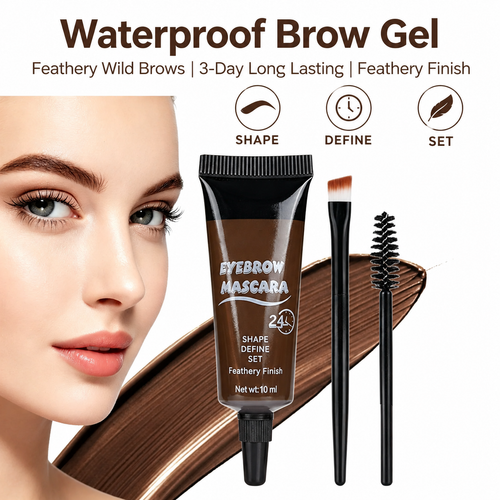 👁️ Waterproof Brow Gel – Shape, Define & Set | Feathery Finish | 3-Day Wear