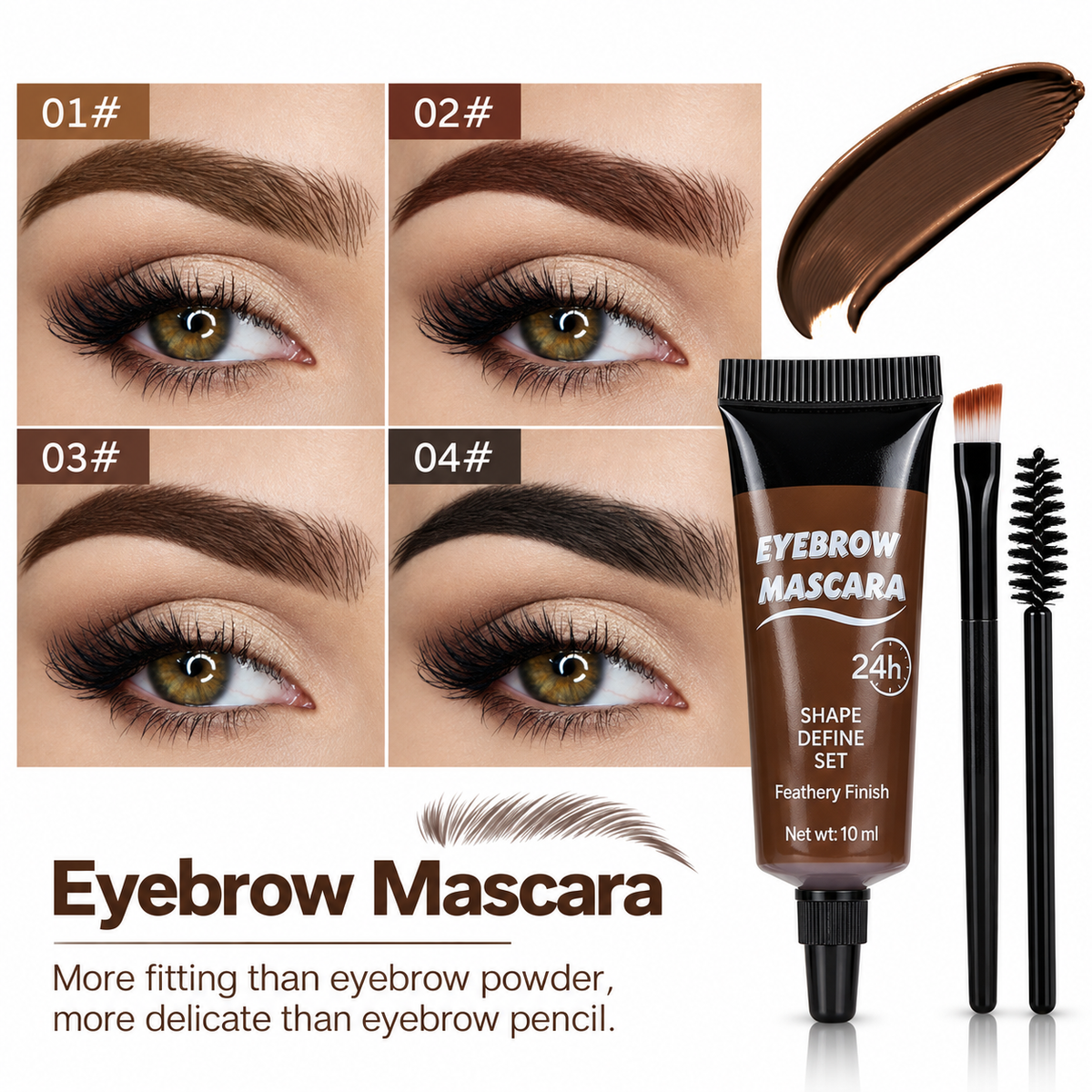 👁️ Waterproof Brow Gel – Shape, Define & Set | Feathery Finish | 3-Day Wear