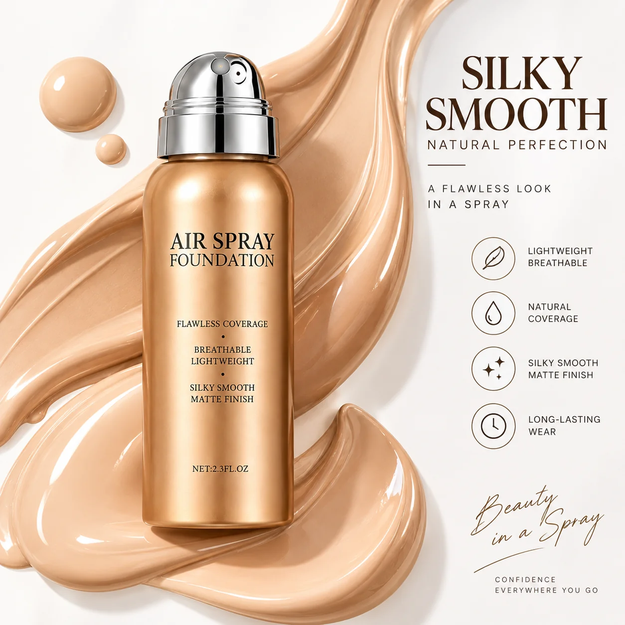 Silky smooth Air Spray Foundation texture
