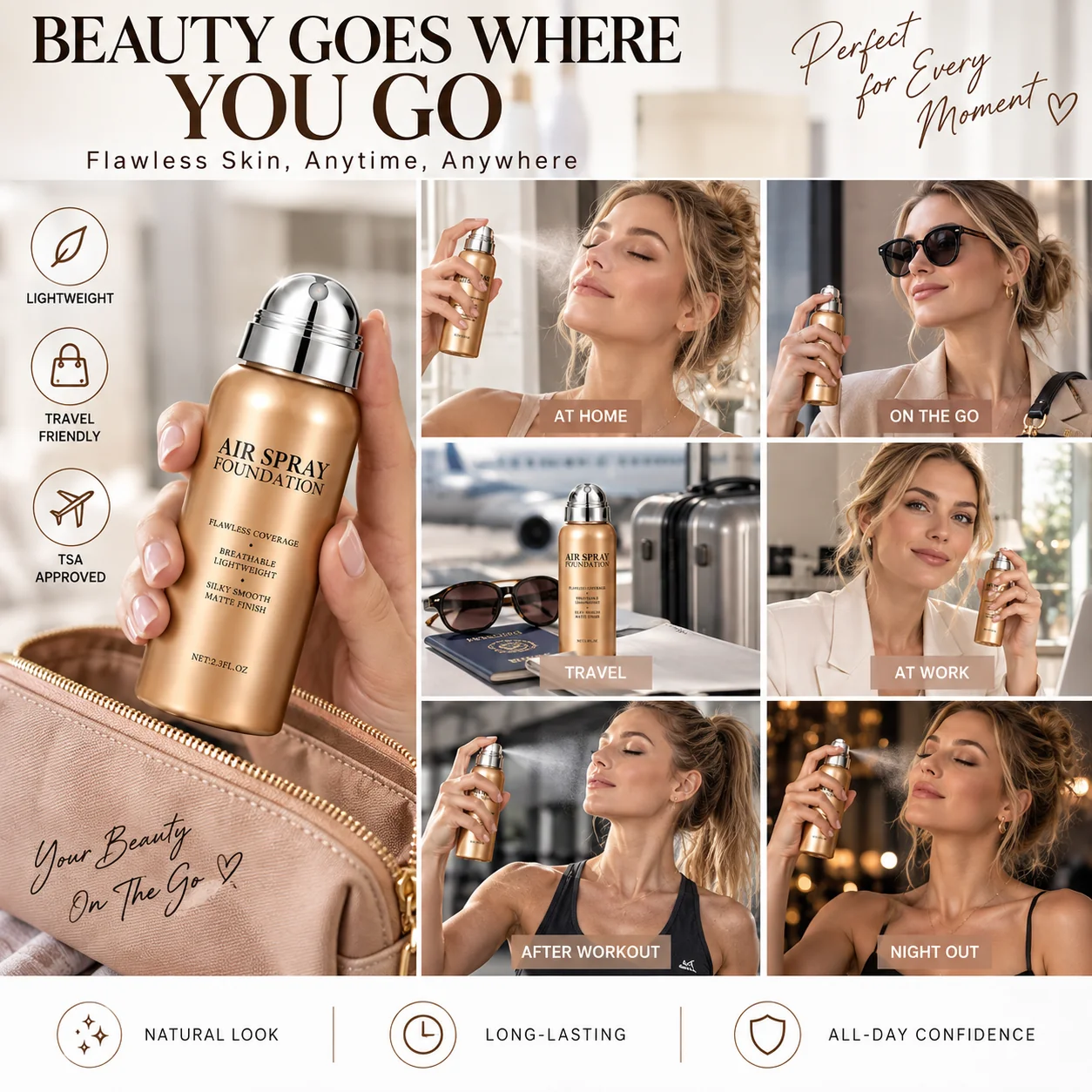 Air Spray Foundation for home, work and travel