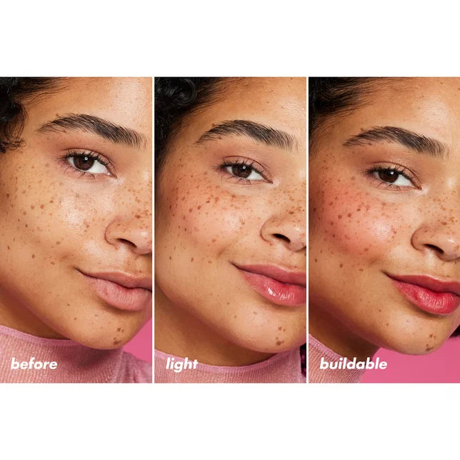Dewy Bloom Flush Tint buildable finish on medium skin