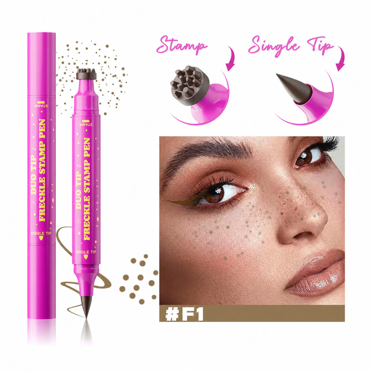3 in 1 Waterproof Faux Freckle Stamp & Fine Tip Pen