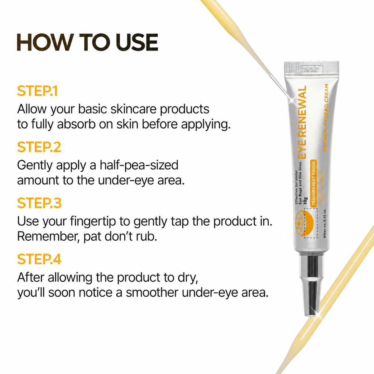 EYE RENEWAL Retinol + Caffeine Eye Cream – Smoother-Looking Under-Eyes & Transparent Finish