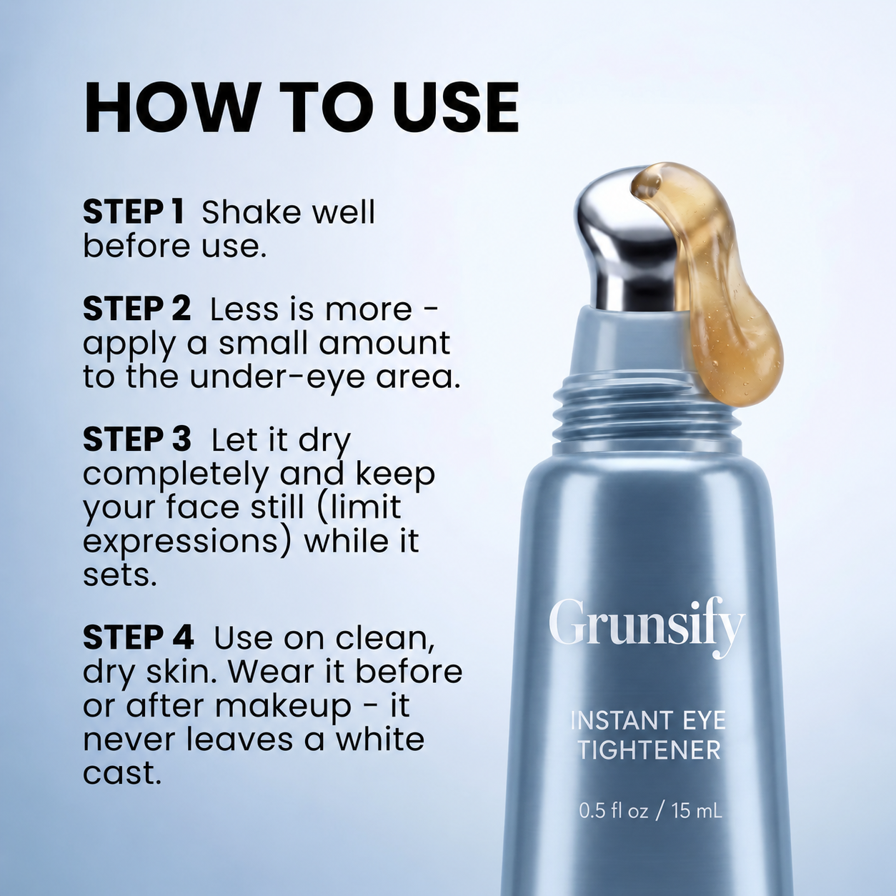 How to use Grunsify under-eye firming serum