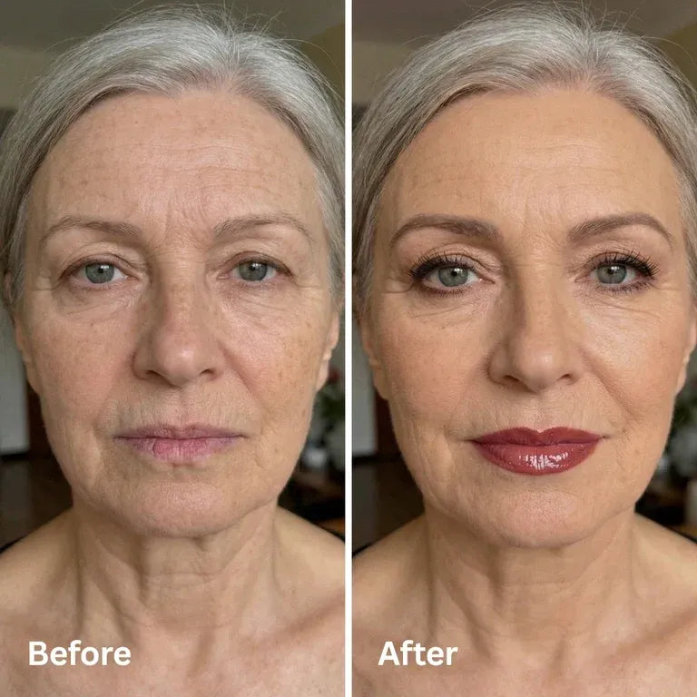 Before and after lipstick result three