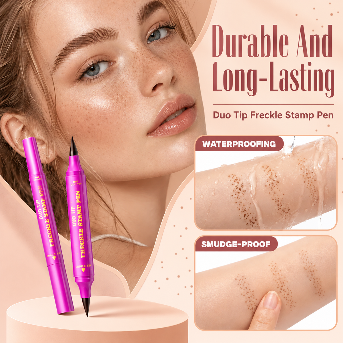 3 in 1 Waterproof Faux Freckle Stamp & Fine Tip Pen