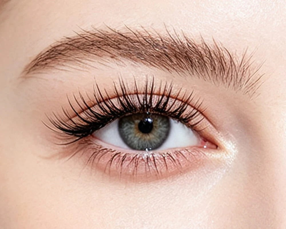 Eye after false eyelash application