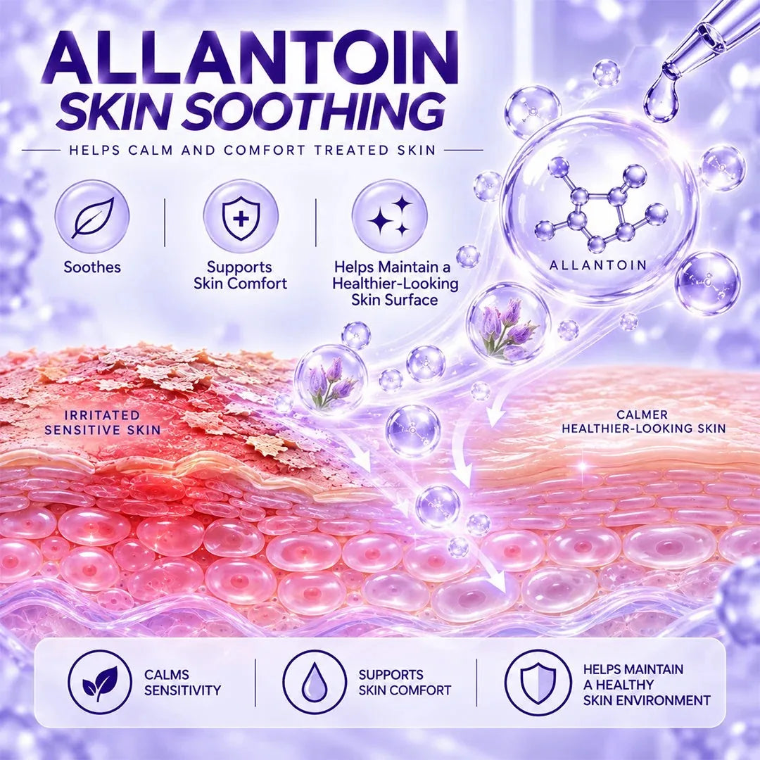 Allantoin skin-soothing ingredient illustration