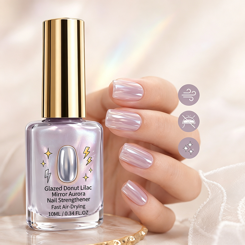 ✨💜Lilac Glossy Mirror Nail Strengthener