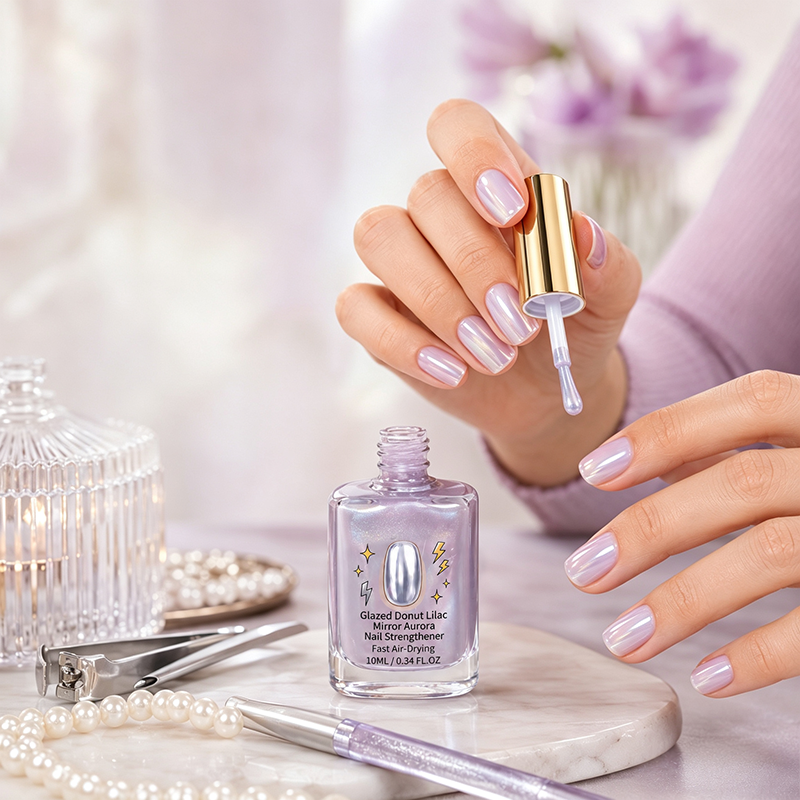 ✨💜Lilac Glossy Mirror Nail Strengthener