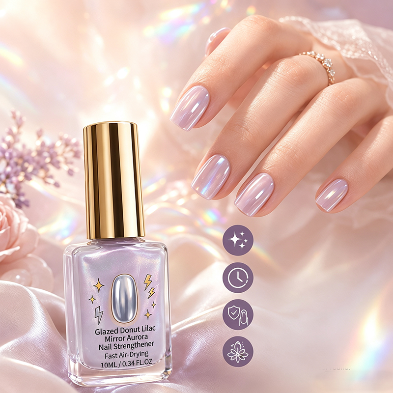 ✨💜Lilac Glossy Mirror Nail Strengthener