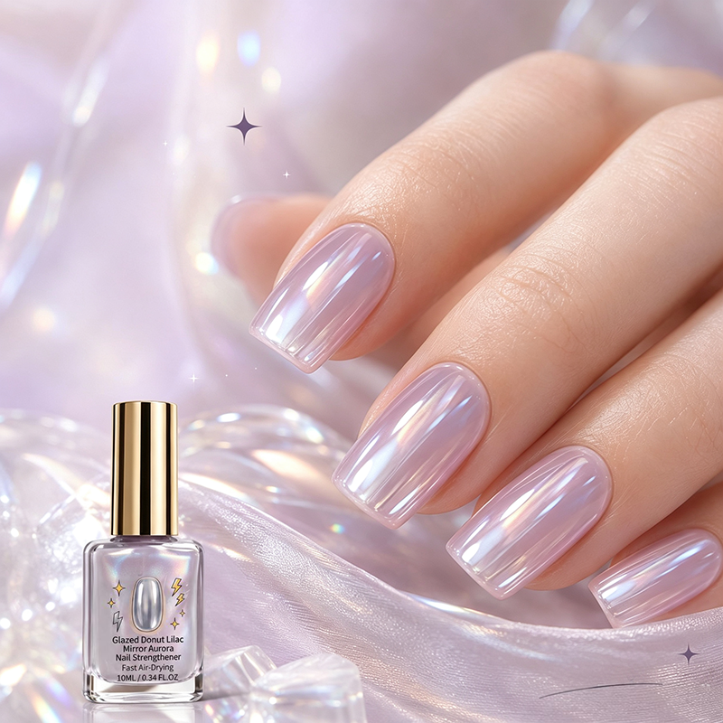 ✨💜Lilac Glossy Mirror Nail Strengthener