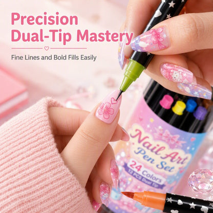 💅24 Colors Nail Design Pens – DIY Nail Decoration & Art Kit🎁