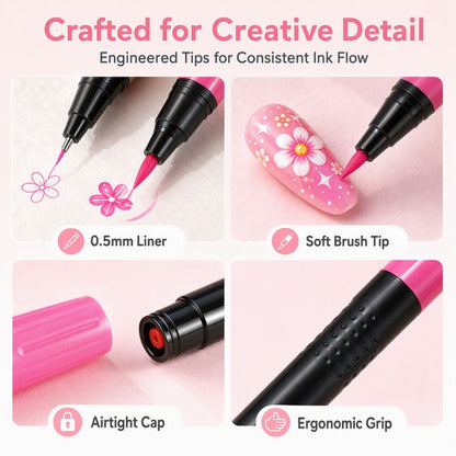 💅24 Colors Nail Design Pens – DIY Nail Decoration & Art Kit🎁