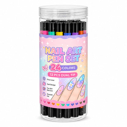 💅24 Colors Nail Design Pens – DIY Nail Decoration & Art Kit🎁